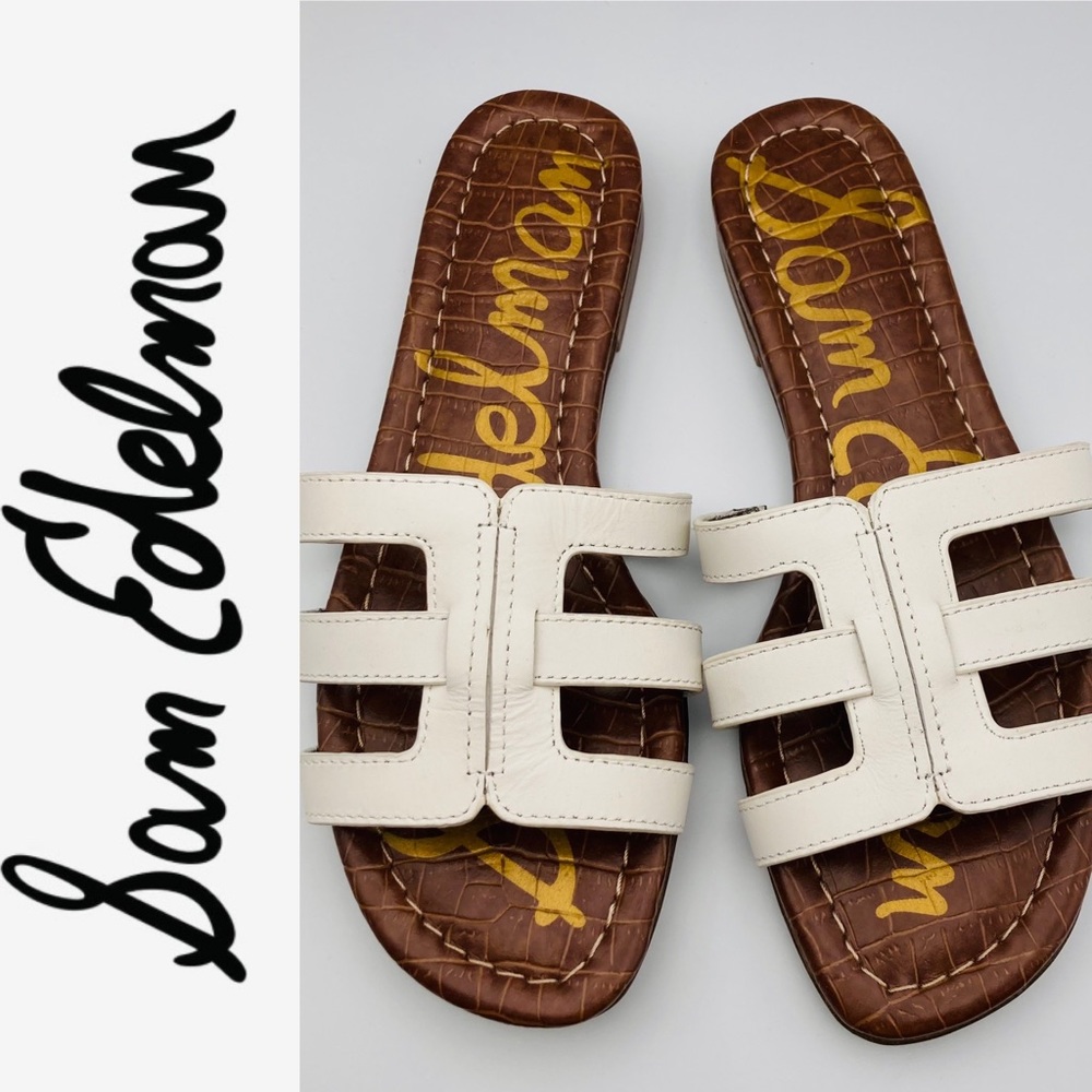 Sam Edelman Women's Bettie Logo Slide Sandals White Size 7